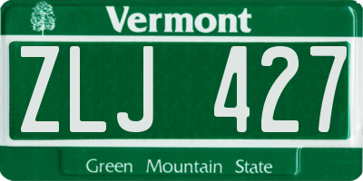 VT license plate ZLJ427