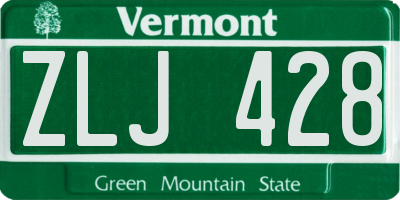 VT license plate ZLJ428
