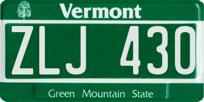VT license plate ZLJ430