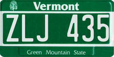 VT license plate ZLJ435