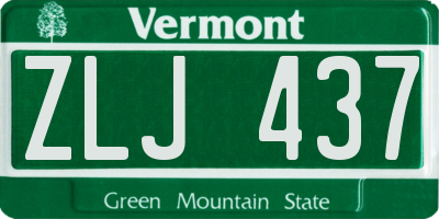 VT license plate ZLJ437