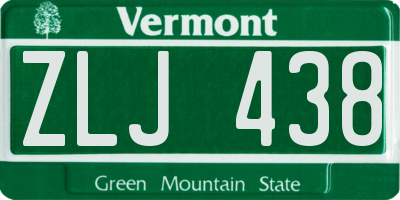VT license plate ZLJ438