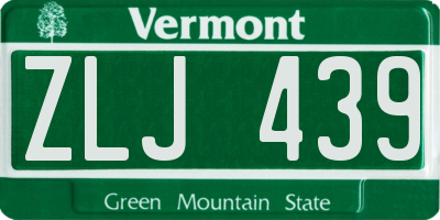 VT license plate ZLJ439