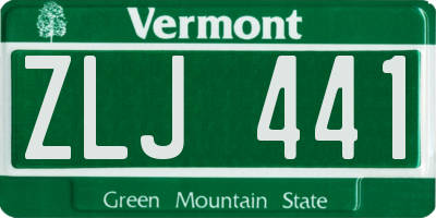 VT license plate ZLJ441