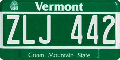 VT license plate ZLJ442