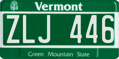 VT license plate ZLJ446