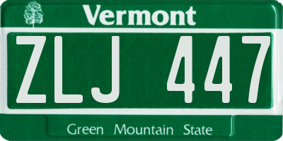 VT license plate ZLJ447