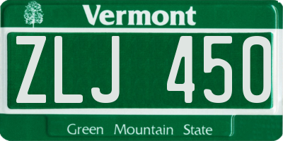 VT license plate ZLJ450