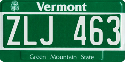 VT license plate ZLJ463