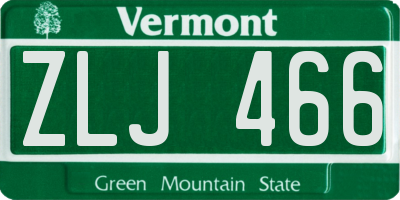 VT license plate ZLJ466