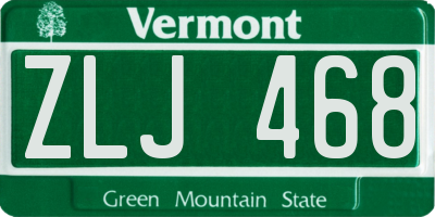 VT license plate ZLJ468