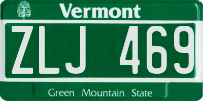 VT license plate ZLJ469