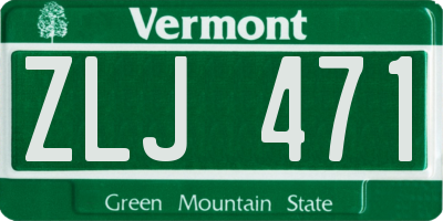 VT license plate ZLJ471
