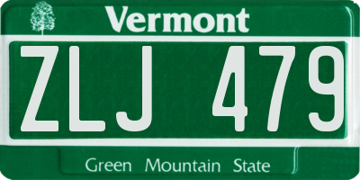 VT license plate ZLJ479