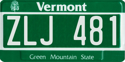 VT license plate ZLJ481