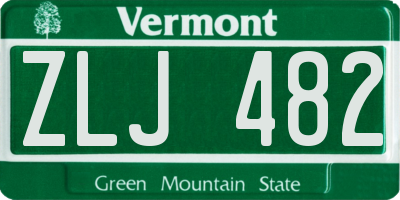 VT license plate ZLJ482