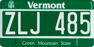 VT license plate ZLJ485