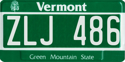 VT license plate ZLJ486