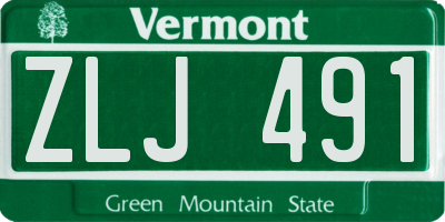 VT license plate ZLJ491