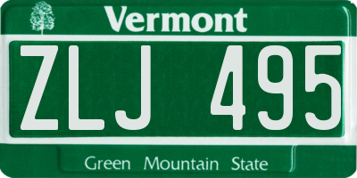 VT license plate ZLJ495