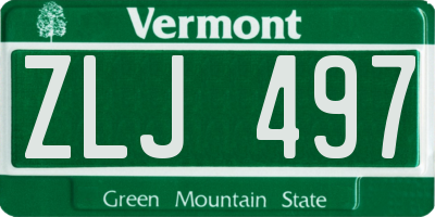 VT license plate ZLJ497