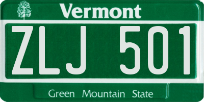 VT license plate ZLJ501