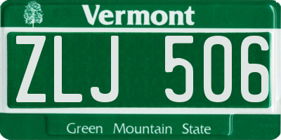 VT license plate ZLJ506