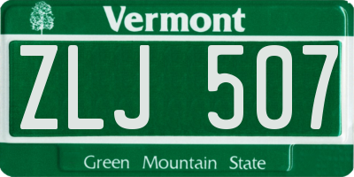 VT license plate ZLJ507