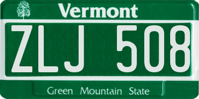 VT license plate ZLJ508