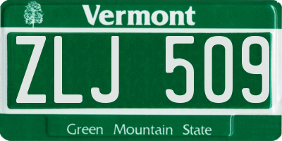VT license plate ZLJ509