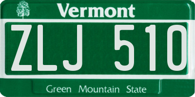 VT license plate ZLJ510