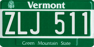 VT license plate ZLJ511