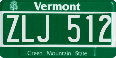 VT license plate ZLJ512