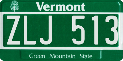 VT license plate ZLJ513