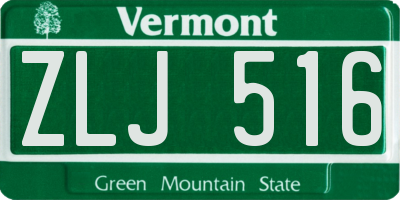 VT license plate ZLJ516
