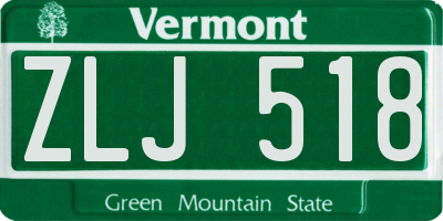 VT license plate ZLJ518