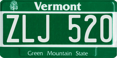 VT license plate ZLJ520