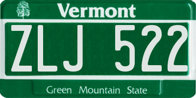 VT license plate ZLJ522
