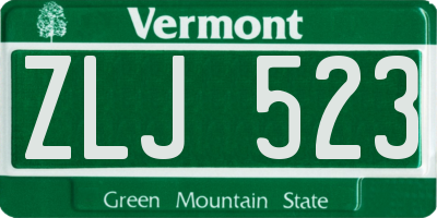 VT license plate ZLJ523