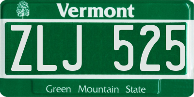 VT license plate ZLJ525