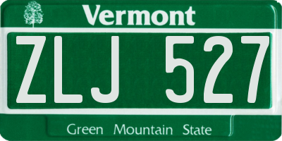 VT license plate ZLJ527