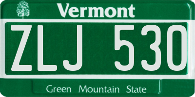 VT license plate ZLJ530