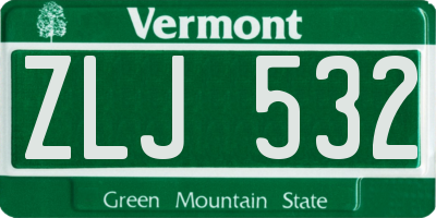 VT license plate ZLJ532