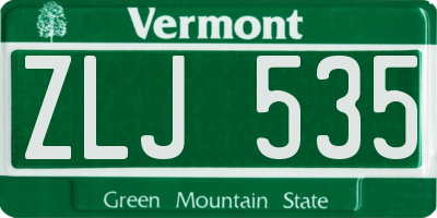VT license plate ZLJ535
