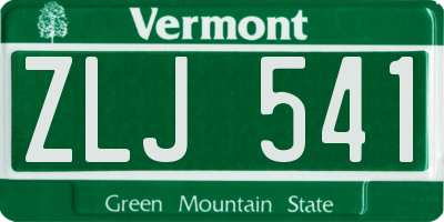 VT license plate ZLJ541