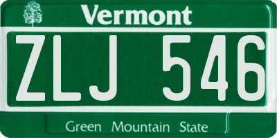 VT license plate ZLJ546