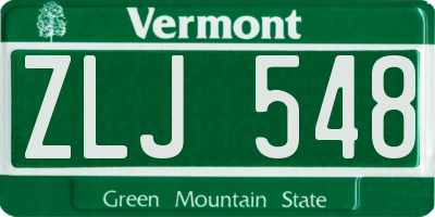 VT license plate ZLJ548