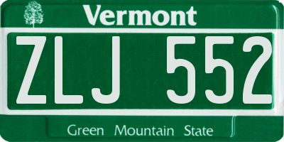 VT license plate ZLJ552