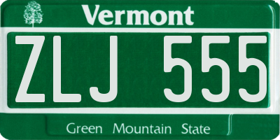 VT license plate ZLJ555