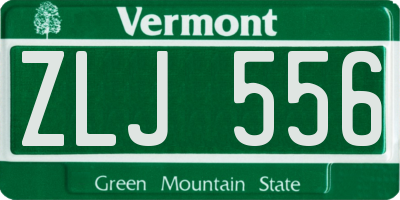 VT license plate ZLJ556